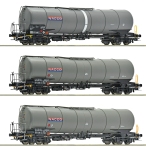 Roco 6600197 - H0 - 3-tlg. Set Kesselwagen, Nacco, Ep. VI